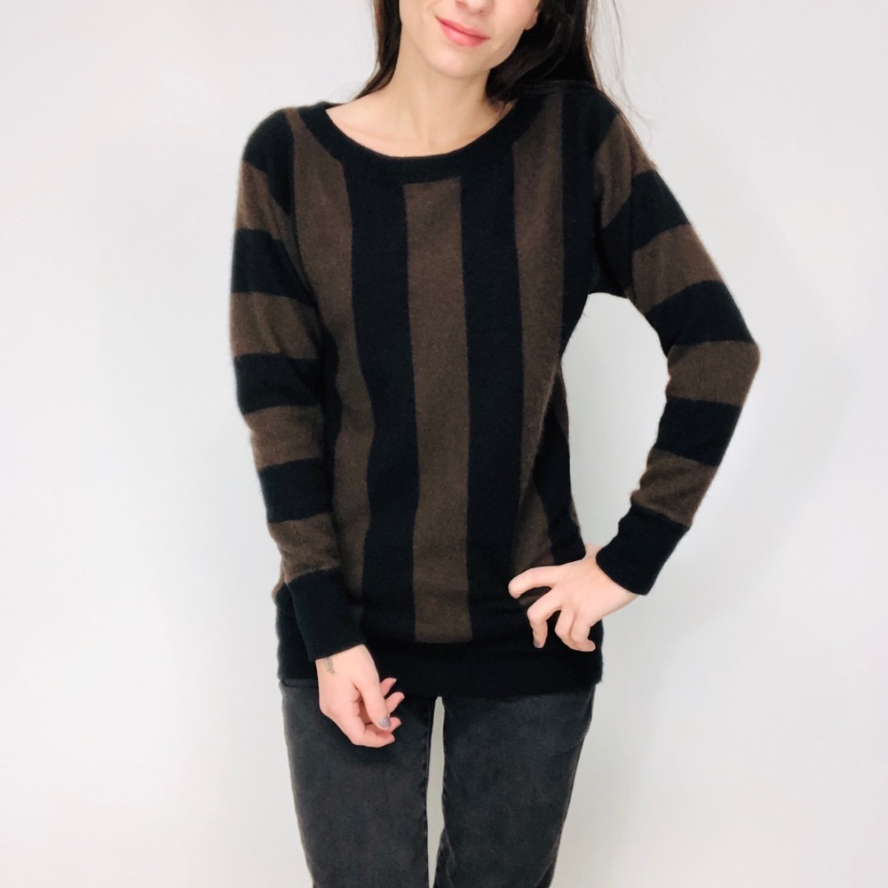 Juicy Couture Long Striped Wool Cashmere Sweater